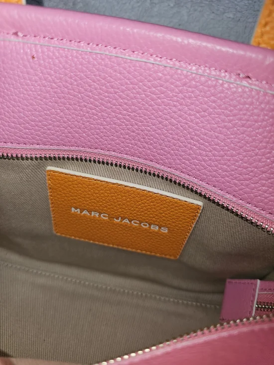 Marc Jacobs Pink & Orange The Tote Bag – Leather Shoulder Tote - Picture 10 of 13
